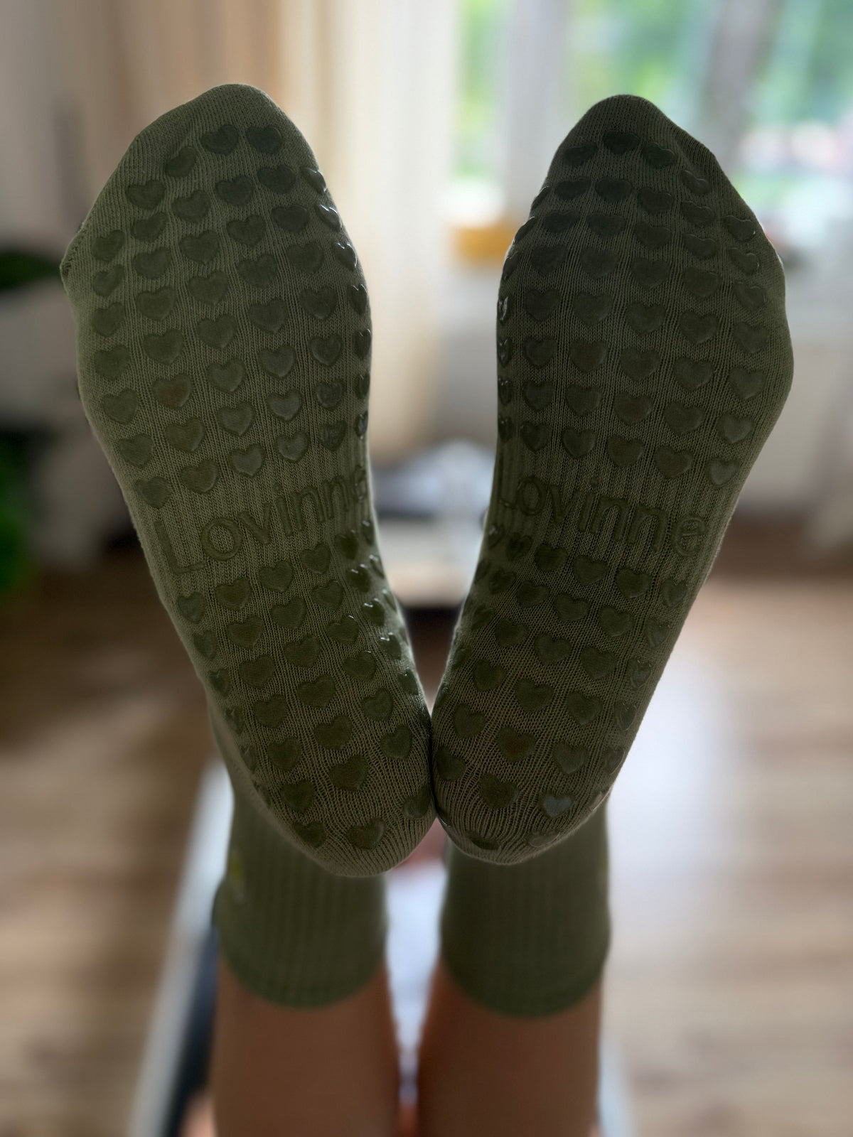 Skarpetki do pilatesu antypoślizgowe Matcha